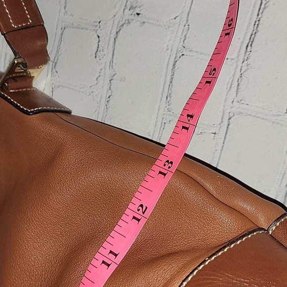 Talbots Two-tone Brown Leather Hobo Shoulder Bag - Picture 7 of 8